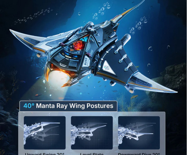 Механічна 3D-модель-пазл ROKR Manta Ray Mechanical 3D Puzzle Kit MI06